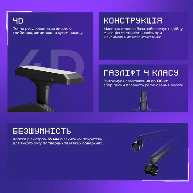 Кресло для геймеров Proove Gaming Arena black (GCRN0001001) - Фото 8 Кресло для геймеров Proove Gaming Arena black (GCRN0001001) - изображение 8