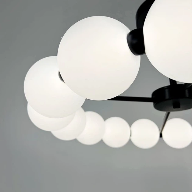 Люстра стельова Led кільце LNF-17551/670 BK 34 Вт Ø 63 см чорна з полімерними плафонами - зображення 3
