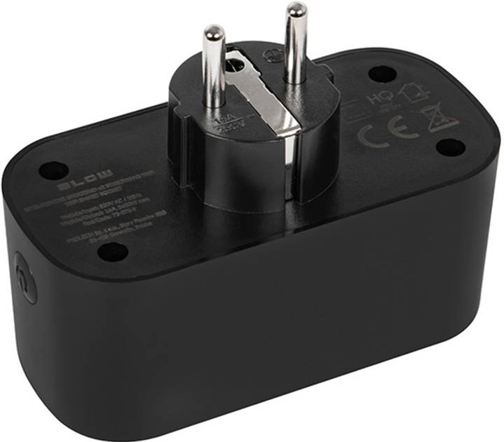 Розумна подвійна розетка Blow Wi-Fi Tuya Black (5900804149293) - зображення 2