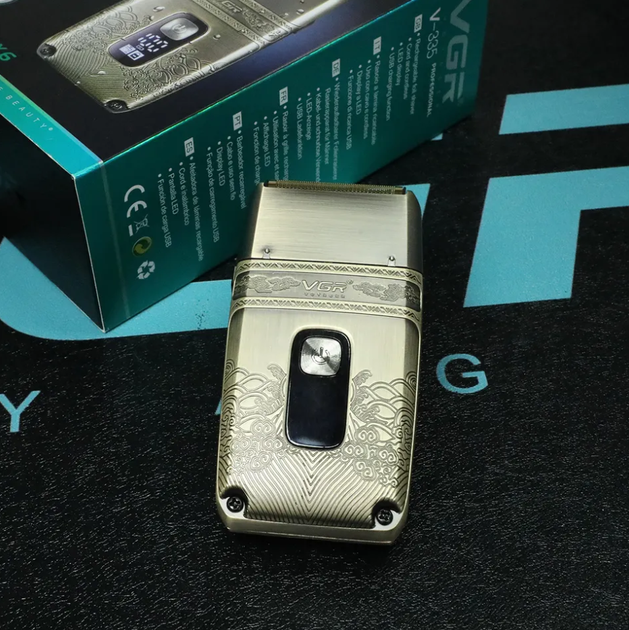 Профессиональная электробритва VGR V-335 Shaver, 3 ножевых блока, влажное/сухое бритье, USB‑зарядка - изображение 7