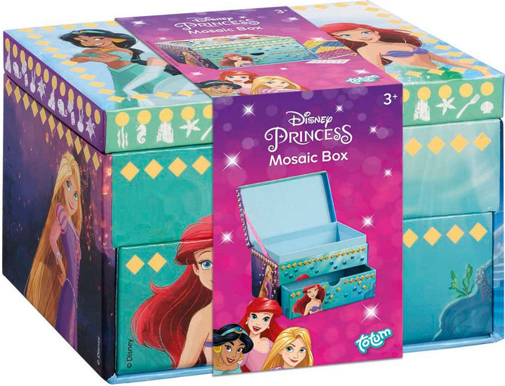 Zestaw kreatywny Totum Disney Princess do tworzenia szkatułki na biżuterię mozaikową TT045101 (8714274045101) - obraz 1