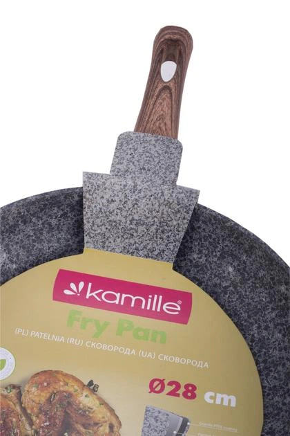 Сковорода Kamille алюминиевая 28 см с антипригарным покрытием PTFE для индукционных и газовых плит KM-4163 - изображение 3