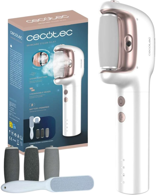 Elektryczny pilnik do pedicure Cecotec SkinCare Steam Silky (A01_EU01_103446) - obraz 1