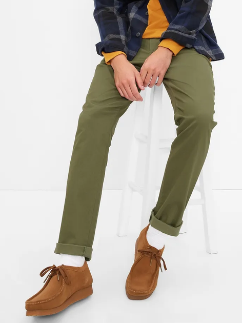 Штани чоловічі GAP 440943-27 W30L32 Хакі (1200111576169) - зображення 1