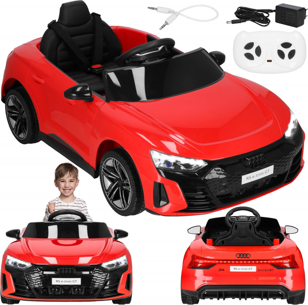 Samochód na akumulator Springos Audi z klaksonem Czerwony KC0013 (5907719483191) - obraz 10