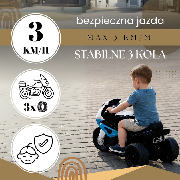 Motocykl na akumulator Springos BMW S 1000 RR trójkołowy KC0015 (5907719483214) - obraz 9