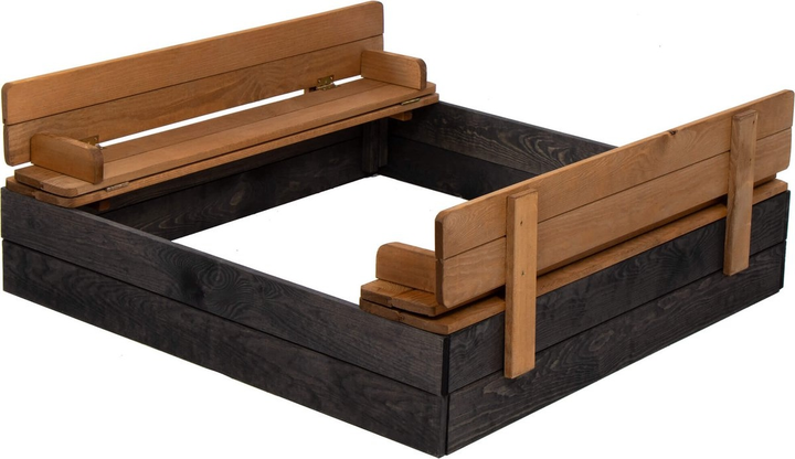 Пісочниця дерев'яна Springos 100 x 100 см Premium Black (5907719484051) - зображення 1