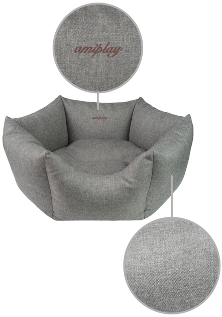 Legowisko dla psa Amiplay Korona Palermo M Jasnoszary (5907563247611) - obraz 2