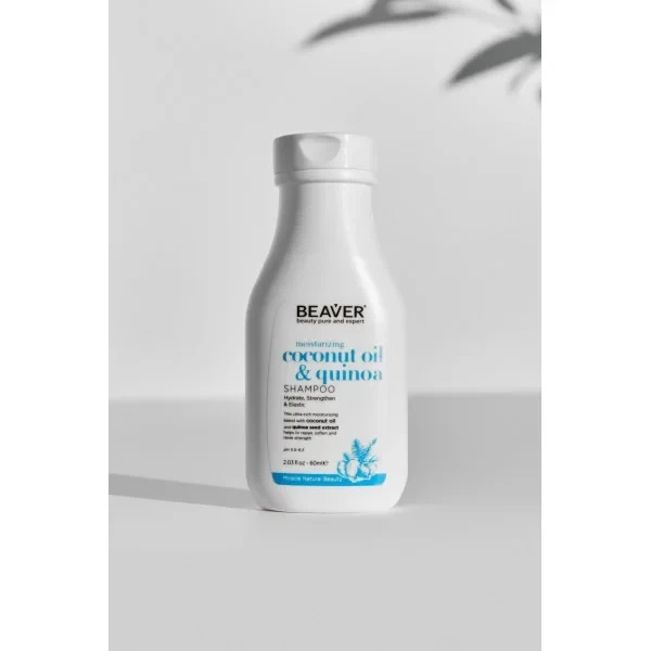 Шампунь для сухих волос с кокосовым маслом разглаживающий Beaver Coconut Oil & Quinoa Shampoo, 60 мл - Фото 1 Шампунь для сухих волос с кокосовым маслом разглаживающий Beaver Coconut Oil & Quinoa Shampoo, 60 мл - изображение 1
