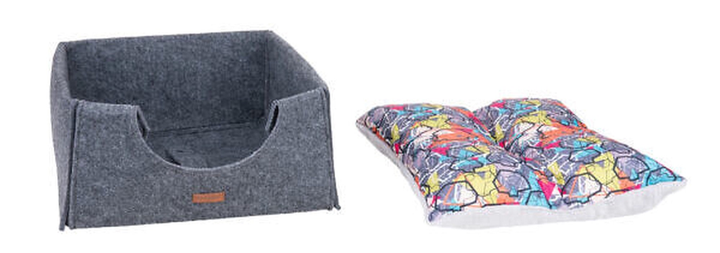 Domek dla ko38 x 38ta Amiplay z filcu Kostka 2 w 1 Hygge szary (5907563259782) - obraz 4