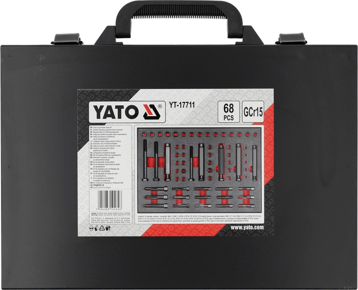 Zestaw naprawczy gwintów świec żarowych YATO 68 szt. (YT-17711) - obraz 4