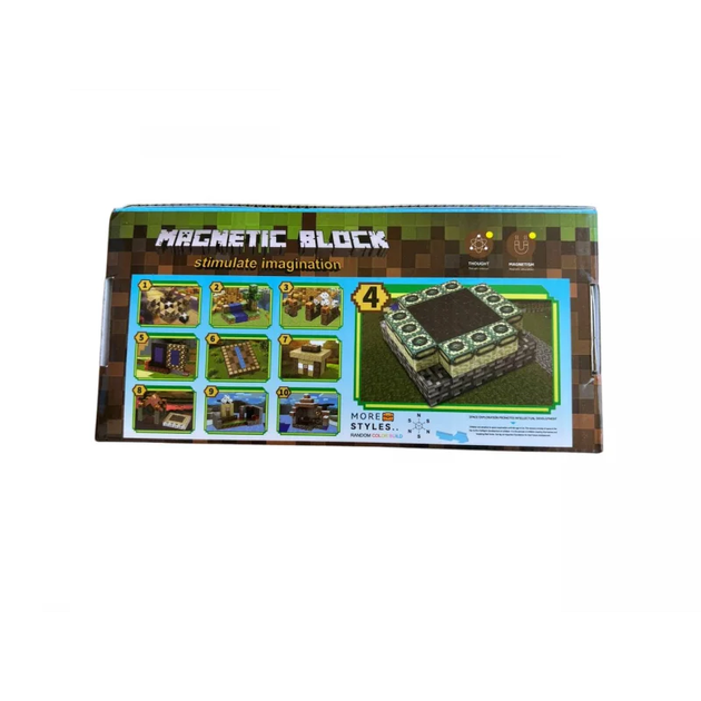 Майнкрафт конструктор магнітний кубики з наклейками Magnetic Block 46 деталі для дорослих і дітей minecraft - Фото 2 Майнкрафт конструктор магнітний кубики з наклейками Magnetic Block 46 деталі для дорослих і дітей minecraft - зображення 2