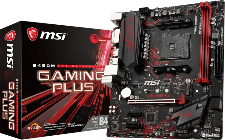 Материнская плата MSI B450M Gaming Plus (sAM4, AMD B450, PCI