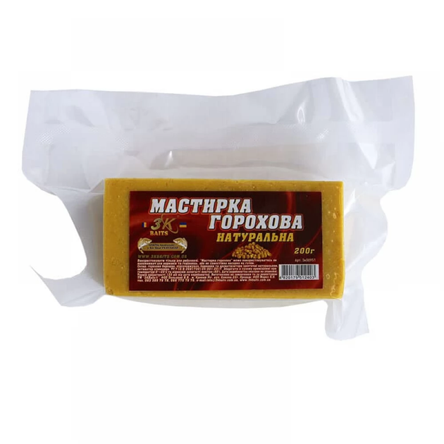 Мастирка 3KBaits горохова Натуральна 200г (3к00951) - Фото 1 Мастирка 3KBaits горохова Натуральна 200г (3к00951) - зображення 1