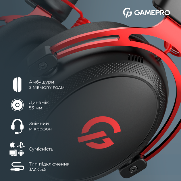 Наушники GamePro Asgard Skald Origin Black-Red (HS850BR) - изображение 14
