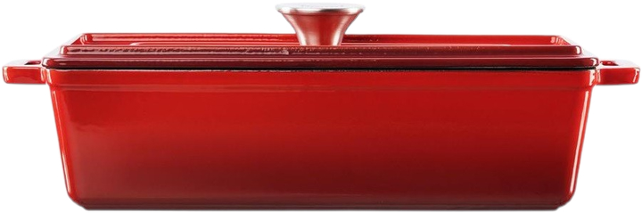 Naczynie do zapiekania Grand Feu żeliwne z pokrywką czerwone 35.4x11 cm (4779039717918) - obraz 2