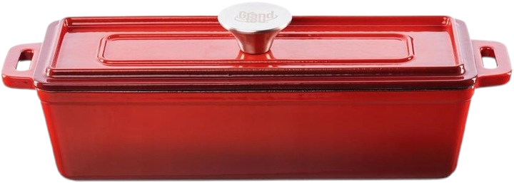 Naczynie do zapiekania Grand Feu żeliwne z pokrywką czerwone 35.4x11 cm (4779039717918) - obraz 3