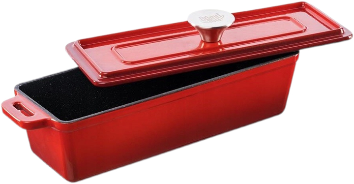 Naczynie do zapiekania Grand Feu żeliwne z pokrywką czerwone 35.4x11 cm (4779039717918) - obraz 5