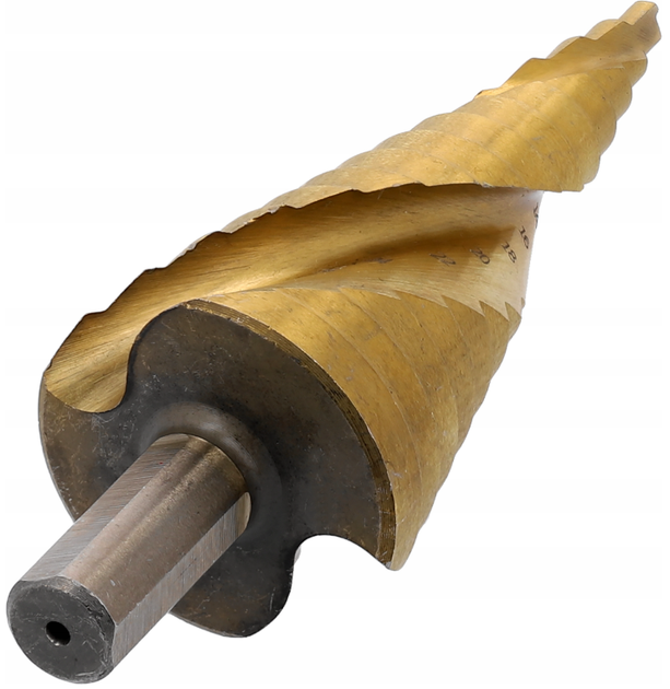 Wiertło stopniowe YATO YT-44748 spiralne do metalu choinkowe stożkowe HSS 4-32 mm (5906083116803) - obraz 5