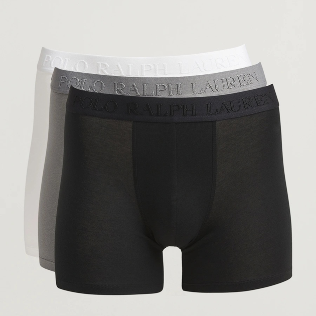 Набір трусів-боксерів чоловічих бавовняних Polo Ralph Lauren 714966105004 M 3 шт Чорний/Білий/Сірий (3616852198788) - зображення 1