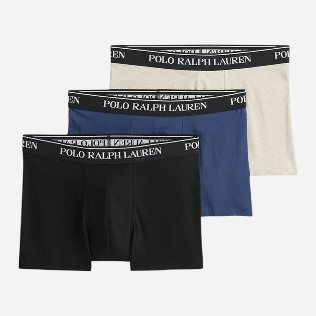 Набір трусів-боксерів чоловічих бавовняних Polo Ralph Lauren 714830299177 L 3 шт Чорний/Білий/Синій (3616853768119) - зображення 1