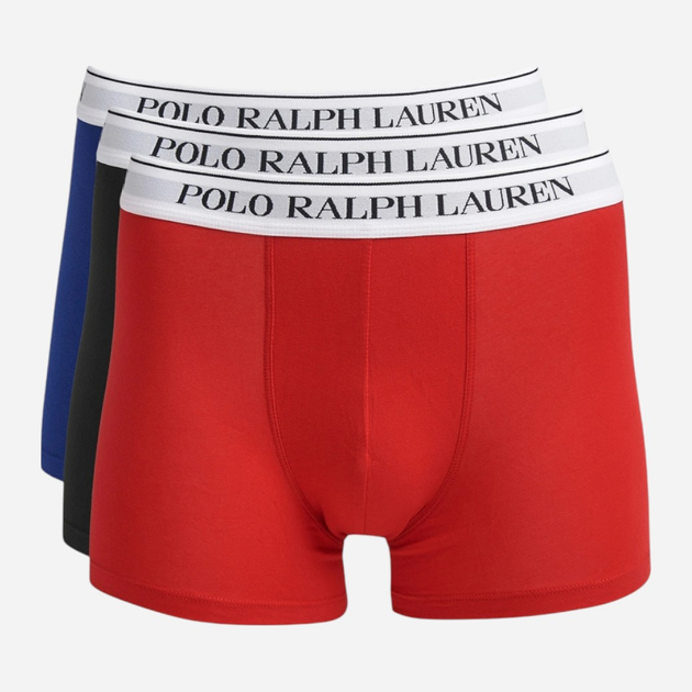 Набір трусів-боксерів чоловічих бавовняних Polo Ralph Lauren 714830299178 M 3 шт Чорний/Червоний/Синій (3616853850258) - зображення 1