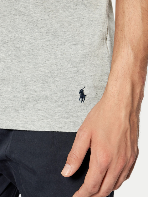 Набір футболок натільних чоловічих великих розмірів бавовняних Polo Ralph Lauren 714830304002 XL 3 шт Чорний/Білий/Сірий (3616419658779) - зображення 5