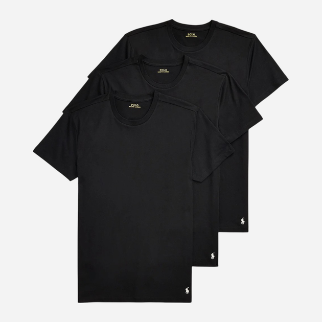 Набір футболок натільних чоловічих бавовняних Polo Ralph Lauren 714830304014 M 3 шт Чорний (3616538409474) - зображення 1