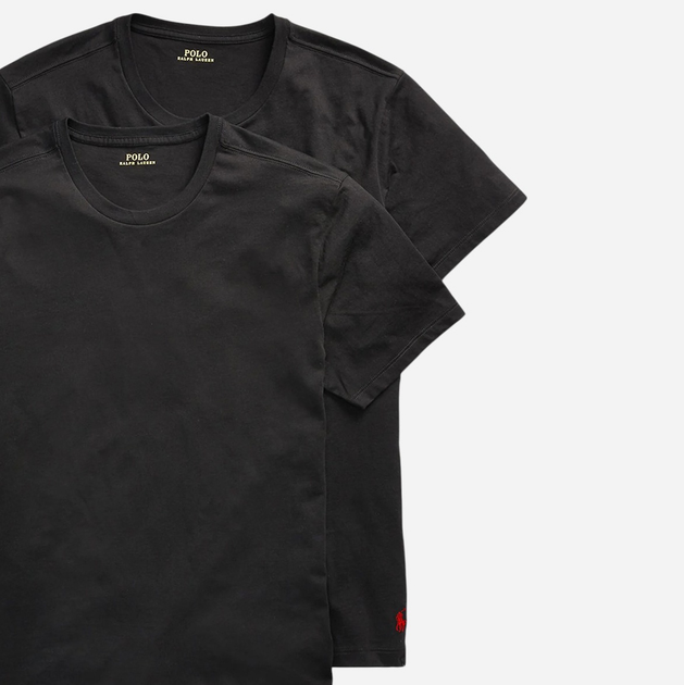 Набір футболок натільних чоловічих бавовняних Polo Ralph Lauren 714835960001 M 2 шт Чорний (3616531384976) - зображення 4