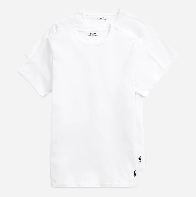 Набір футболок натільних чоловічих бавовняних Polo Ralph Lauren 714835960002 L 2 шт Білий (3616531385010) - зображення 1