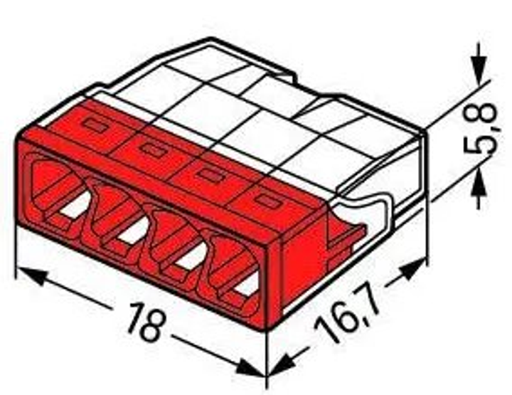 Szybkozłączka Wago na drut 4 x 0.5-2.5 mm 100 szt. (2273-204) - obraz 2