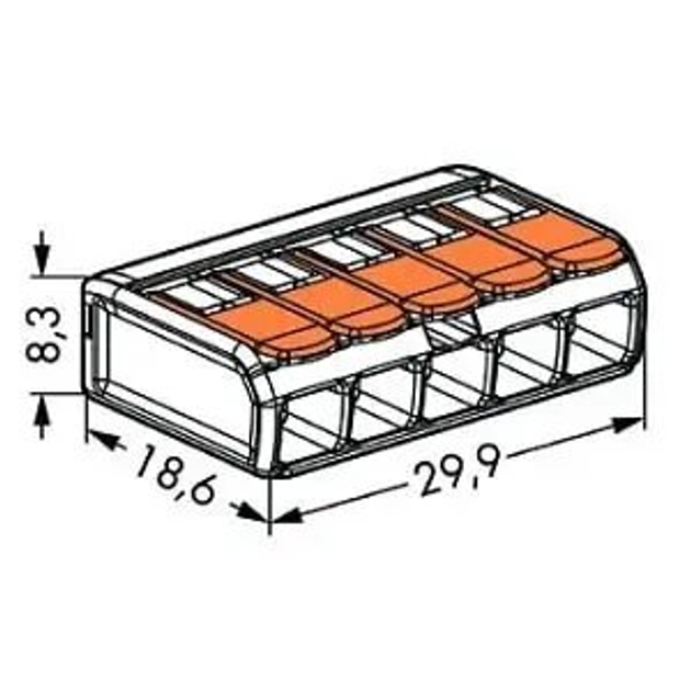 Szybkozłączka Wago na przewód 5 x 0.2-4 mm 25 szt. (221-415) - obraz 2