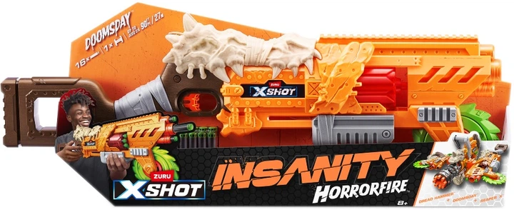 Wyrzutnia Zuru X-Shot Insanity Horrorfire Doomsday 16 strzałek (36732) - obraz 1