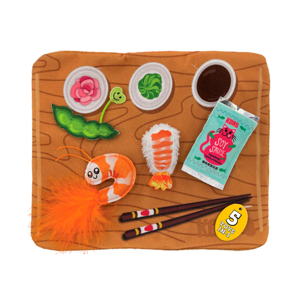 Zabawka interaktywna dla kotów Kong Pull-A-Partz Sushi Play Mat 28 x 26 cm (35585459486) - obraz 2