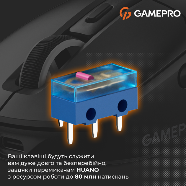 Мышь GamePro Genesis Airmaster Wireless/Bluetooth/USB Black (GM167B) - Фото 15 Мышь GamePro Genesis Airmaster Wireless/Bluetooth/USB Black (GM167B) - изображение 15