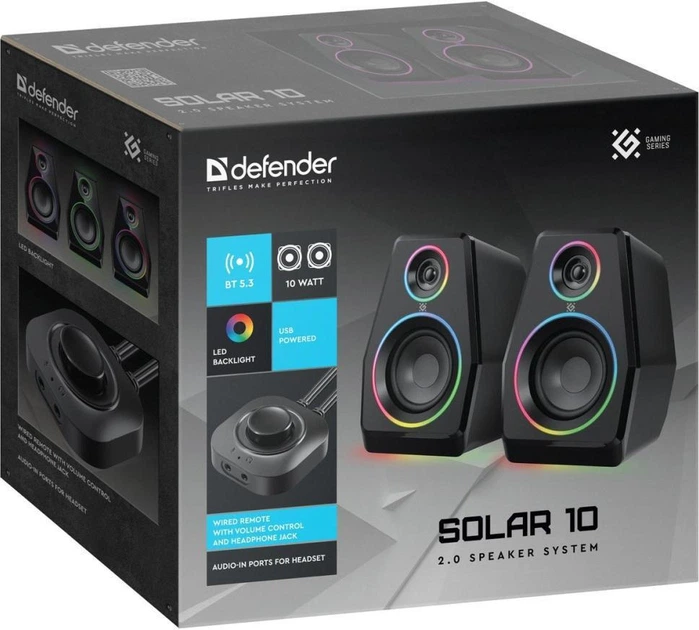 Акустические колонки Defender Solar 10 Black (65940) - Фото 9 Акустические колонки Defender Solar 10 Black (65940) - изображение 9