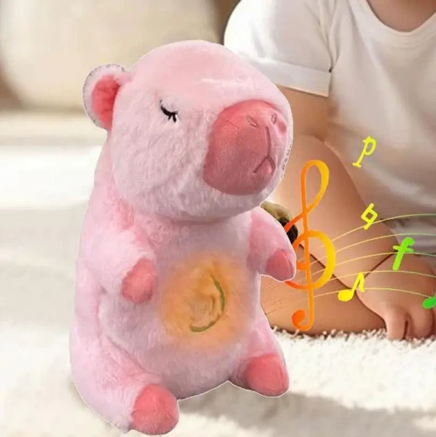 Інтерактивна дихаюча Капібара Snuggle Pulse CapyBuddy 30 см м'яка плюшева іграшка, коричнева - зображення 10