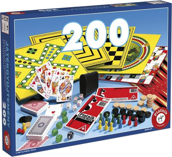 Настільна гра Piatnik Набір 200 ігор (литовська версія) 780233LT (4743199078028) - зображення 1