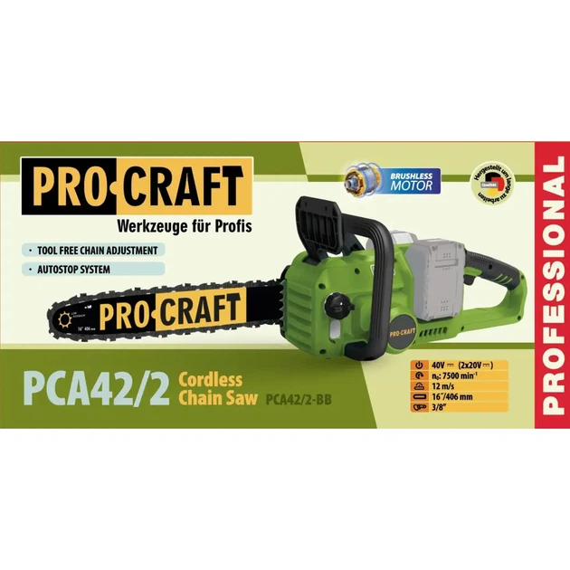 Аккумуляторная цепная пила Procraft PCA42/2 без АКБ - изображение 2