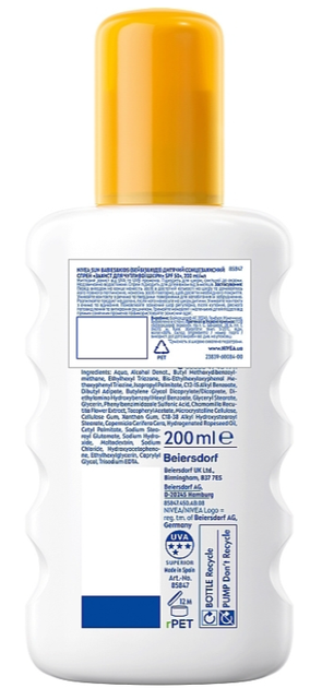 Spray przeciwsłoneczny NIVEA Sun Babies & Kids dla skóry wrażliwej SPF 50+ 200 ml (4006000133522) - obraz 2
