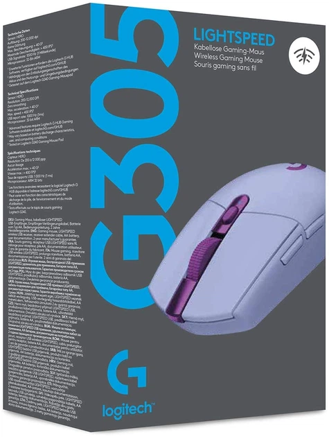 Миша Logitech G305 Wireless Lilac - Фото 3 Миша Logitech G305 Wireless Lilac - зображення 3