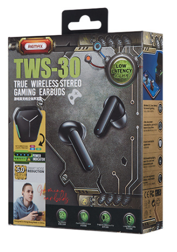 Бездротові навушники в кейсі з мікрофоном Remax TWS-30 Gaming Headphone Чорний - Фото 15 Бездротові навушники в кейсі з мікрофоном Remax TWS-30 Gaming Headphone Чорний - зображення 15