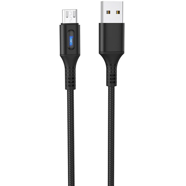 Кабель 1.2м для зарядки телефону, планшета MicroUSB Android Hoco U79 120см |2.4A| Чорний - зображення 3