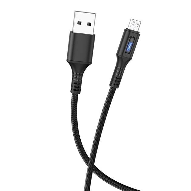 Кабель 1.2м для зарядки телефону, планшета MicroUSB Android Hoco U79 120см |2.4A| Чорний - зображення 6