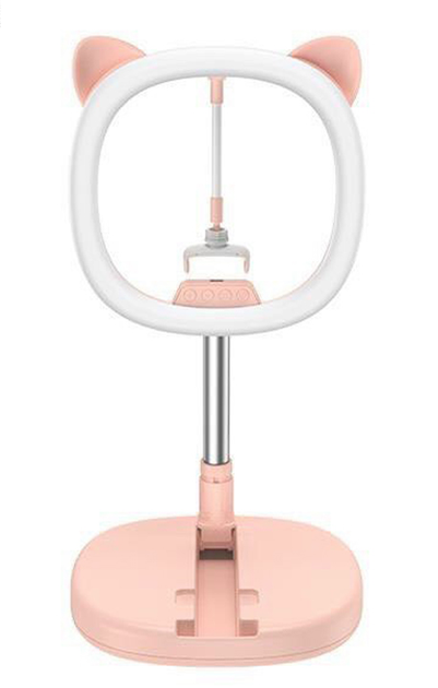 Большая LED Лампа с подставкой 30 см с подсветкой с регулировкой яркости REMAX CK-02 | 2700-6500K | Розовый - Фото 2 Большая LED Лампа с подставкой 30 см с подсветкой с регулировкой яркости REMAX CK-02 | 2700-6500K | Розовый - изображение 2