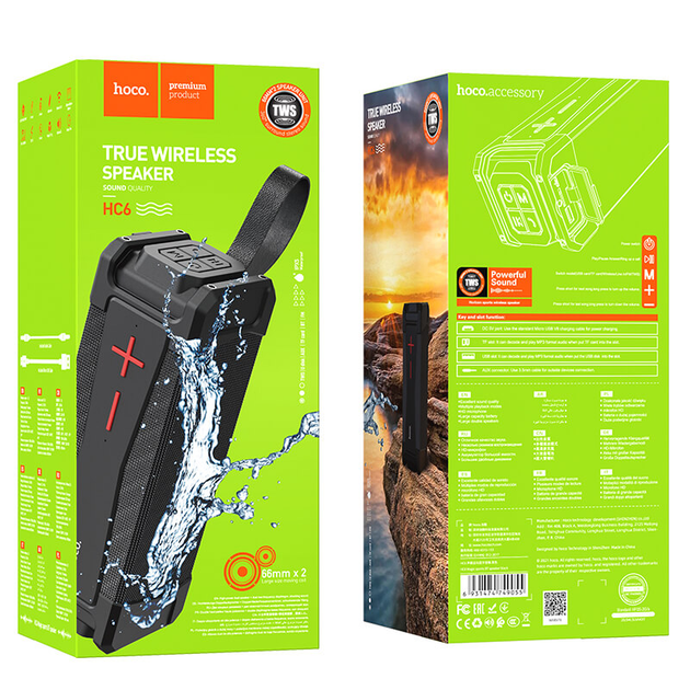 Портативная блютуз колонка HOCO IPX5 HC6 |AUX, SD-card, Bluetooth, USB, FM-Radio| Черный - Фото 5 Портативная блютуз колонка HOCO IPX5 HC6 |AUX, SD-card, Bluetooth, USB, FM-Radio| Черный - изображение 5