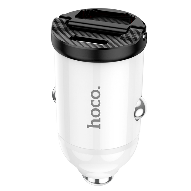 Автомобильное зарядное устройство с быстрой зарядкой HOCO Link NZ2 |1USB/1Type-C, QC/PD, 30W| Белый - изображение 2