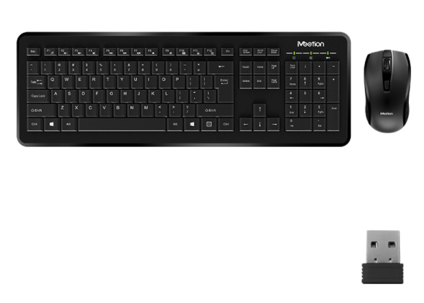 Беспроводная клавиатура и мышь Combo MeeTion 2in1 Wireless 2.4G MT-C4120 |RU/EN раскладки| Черный - Фото 3 Беспроводная клавиатура и мышь Combo MeeTion 2in1 Wireless 2.4G MT-C4120 |RU/EN раскладки| Черный - изображение 3