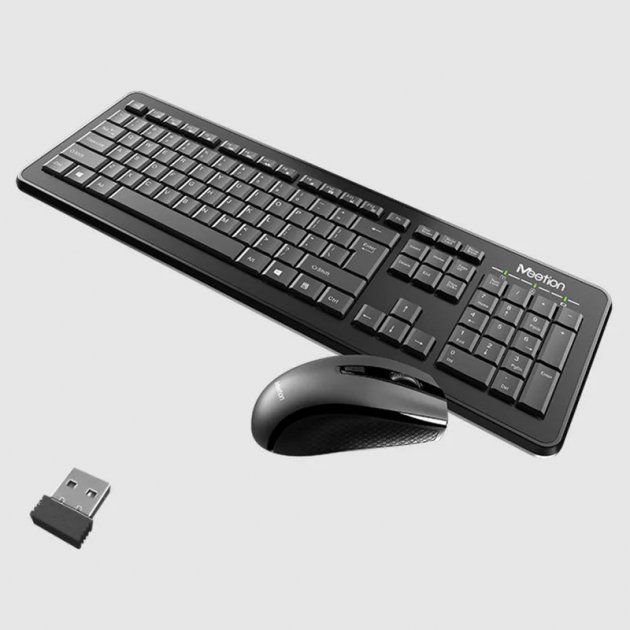 Беспроводная клавиатура и мышь Combo MeeTion 2in1 Wireless 2.4G MT-C4120 |RU/EN раскладки| Черный - Фото 6 Беспроводная клавиатура и мышь Combo MeeTion 2in1 Wireless 2.4G MT-C4120 |RU/EN раскладки| Черный - изображение 6