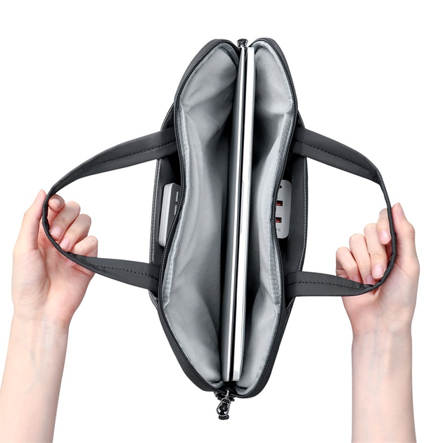 Сумка для ноутбука, гаджетов BASEUS Basics Series 13" Shoulder Computer Bag (LBJN-G0G) Серый - изображение 3